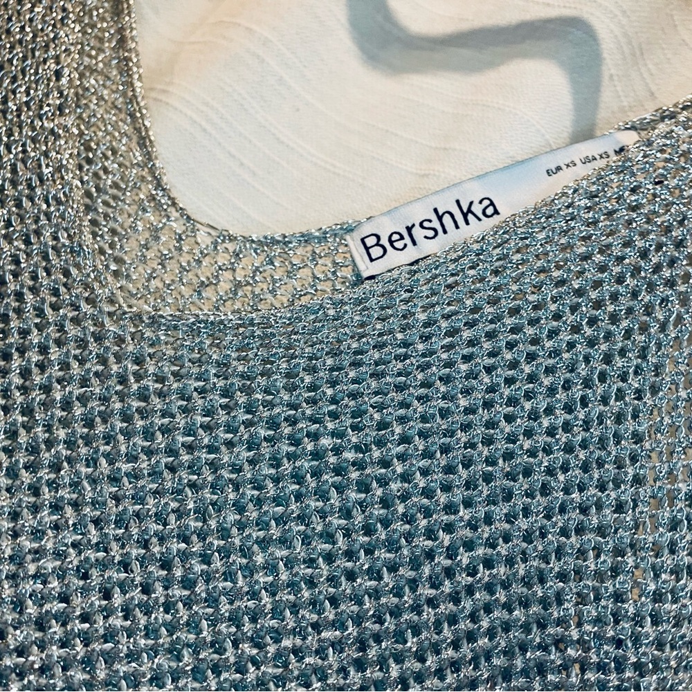 Bershka Shimmering Silver mesh dress - Picture 6 of 6